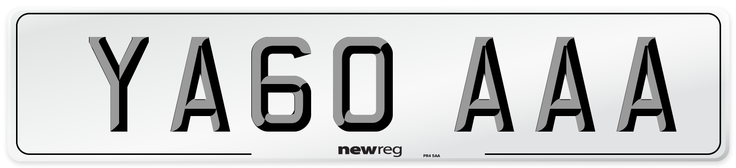 YA60 AAA Number Plate from New Reg